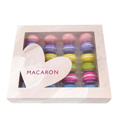24 macaron paper box with window