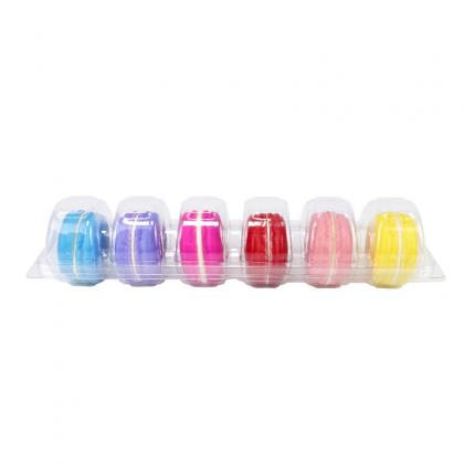 6 macaron clear blister clamshell tray