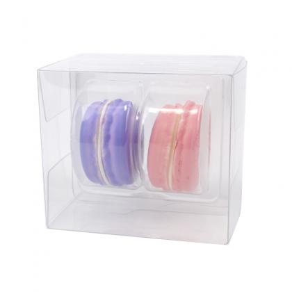 2 Macarons clear plastic packaging box