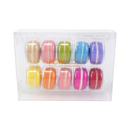 10 Macarons clear plastic box with insert blisters