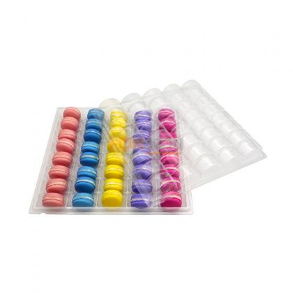 40 macarons clear plastic blister tray