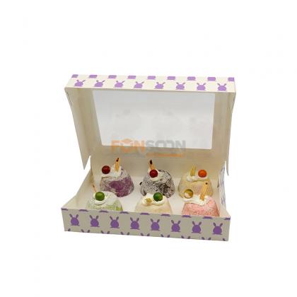 dessert paper folding box with window