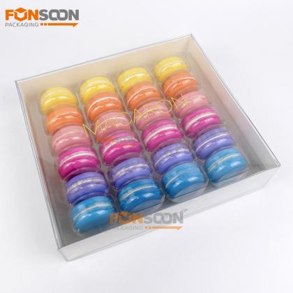 24 packs macarons plastic box with inserts