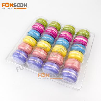 24 macarons clear blister box