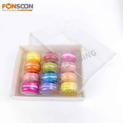 12 packs macarons plastic box with inserts