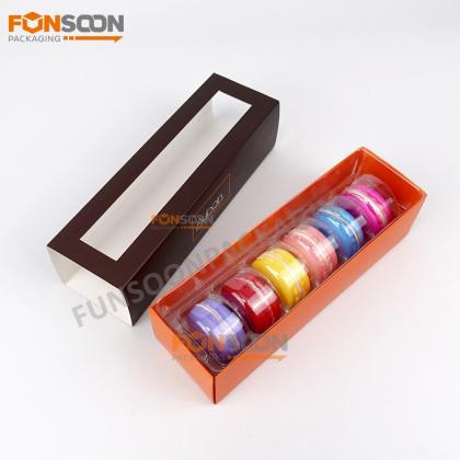 6 macaron paper drawer box set with window