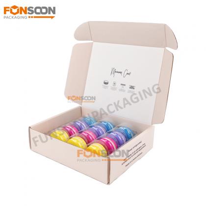 12 macaron corrugated cardboard box with inserts