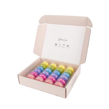 24 macaron corrugated cardboard box with inserts