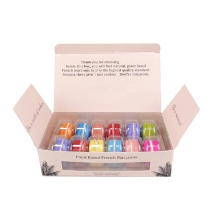 12 macarons paper packaging box with insert