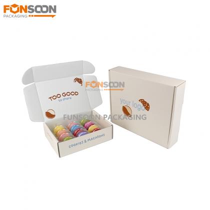 12 macarons corrugated cardboard box with inserts