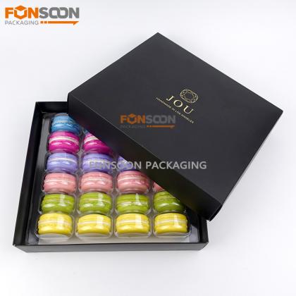 24 macaron paper gift box with insert trays