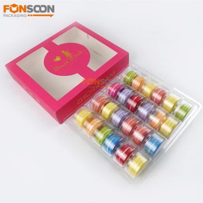 24 macaron paper box with clear window