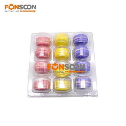 12 macarons clear blister display tray
